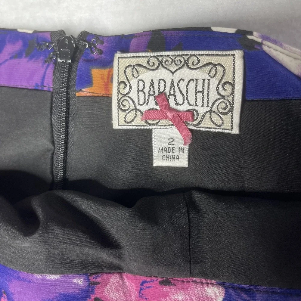 Yoana Baraschi‎ Anthropologie Floral Polka Dot Pencil Skirt Women's 2 Purple